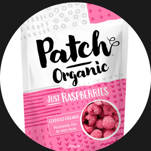 RASPBERRIES FROZEN ORGANIC, 500GMS